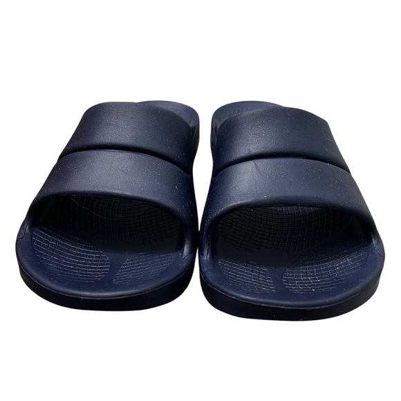 Oofos Ooahh Slides Recovery Comfort Sport Sandals Navy Blue Mens 12 Women 14 - Picture 3 of 11